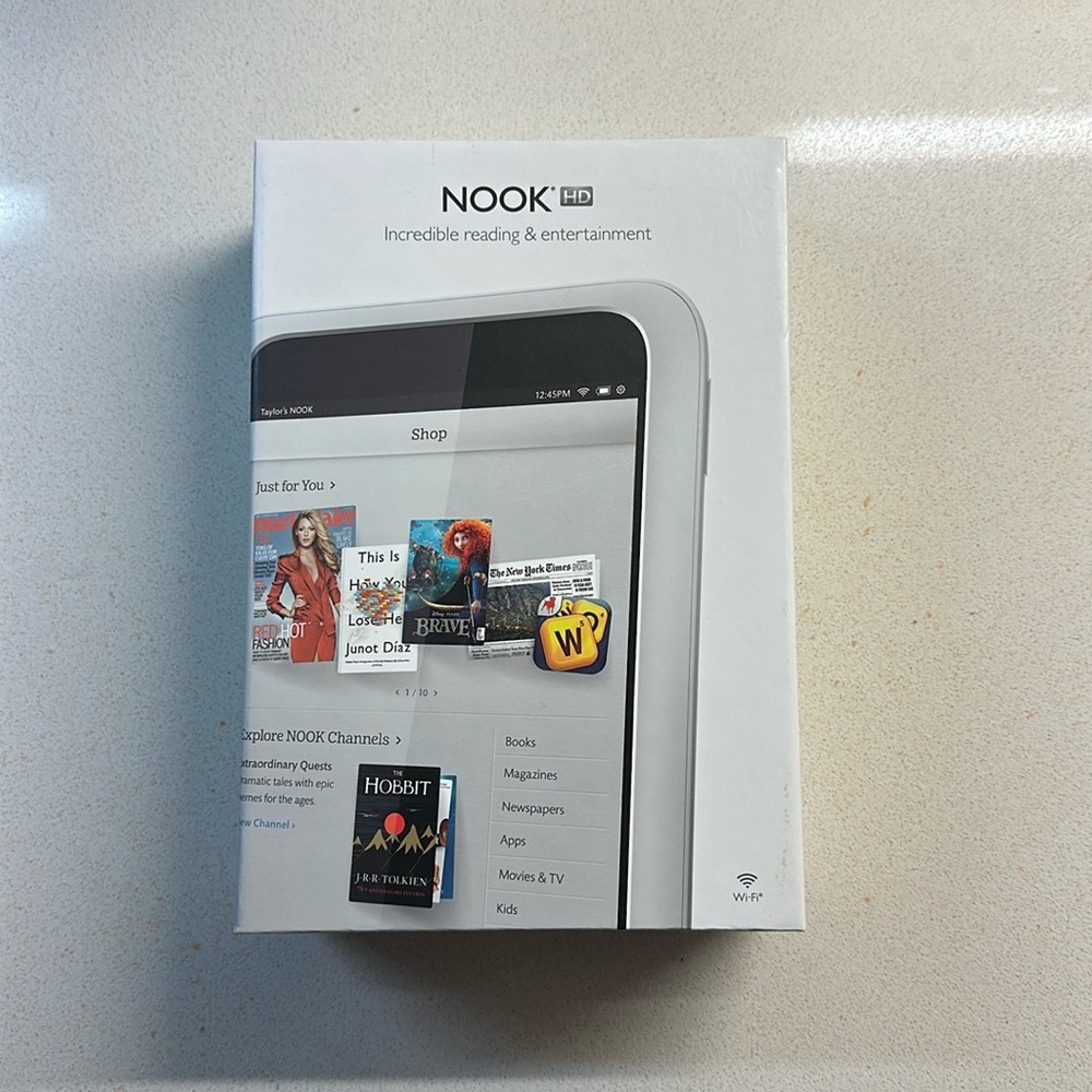 NOOK by Barnes & Noble reading tablet. White. Brand new! With leather case.